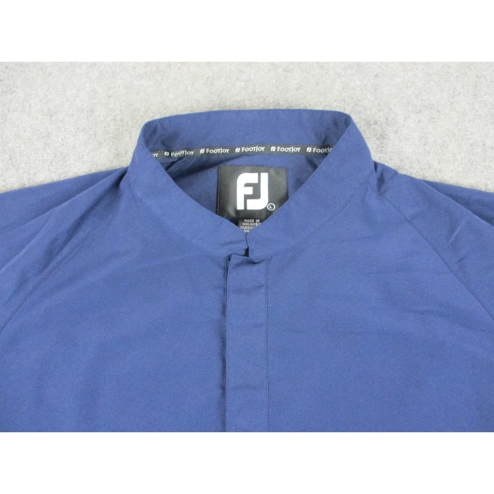 FootJoy Shirt Mens Large Blue 1/4v Zip Pullover Wind Shirt Windbreaker Golf